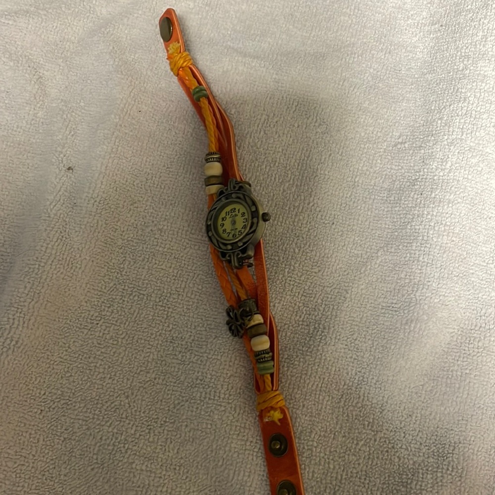 Woman’s leather band watch